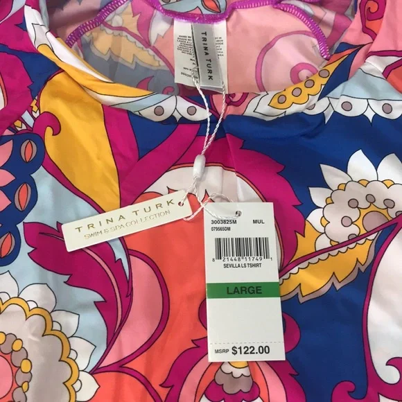 Trina Turk Sevilla Swim Shirt Long Sleeve NWT - Picture 15 of 16